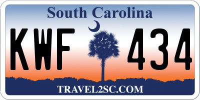 SC license plate KWF434