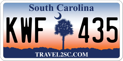 SC license plate KWF435