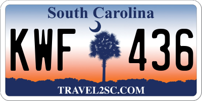 SC license plate KWF436