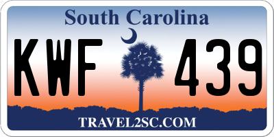 SC license plate KWF439