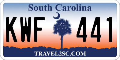 SC license plate KWF441