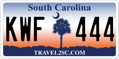 SC license plate KWF444