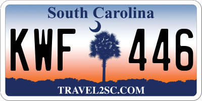 SC license plate KWF446