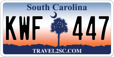 SC license plate KWF447