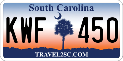 SC license plate KWF450