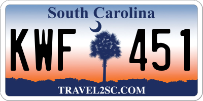 SC license plate KWF451