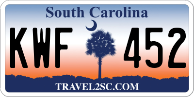 SC license plate KWF452