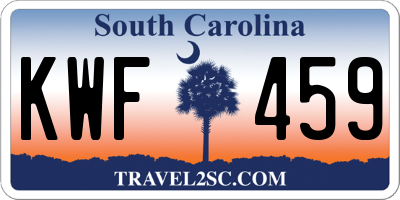 SC license plate KWF459