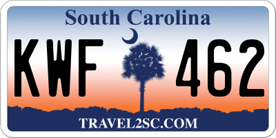 SC license plate KWF462