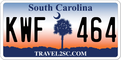 SC license plate KWF464