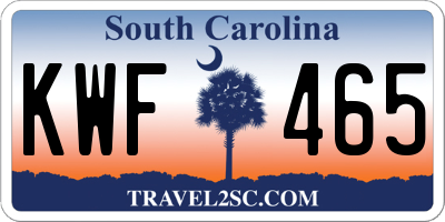 SC license plate KWF465