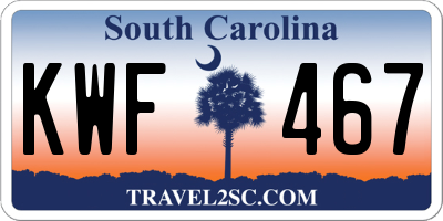 SC license plate KWF467