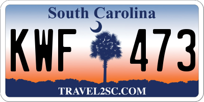 SC license plate KWF473
