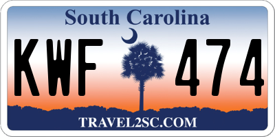 SC license plate KWF474