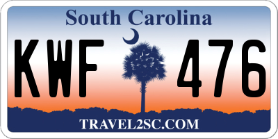 SC license plate KWF476