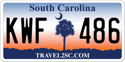 SC license plate KWF486