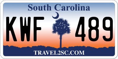 SC license plate KWF489