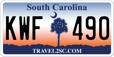 SC license plate KWF490