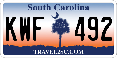 SC license plate KWF492