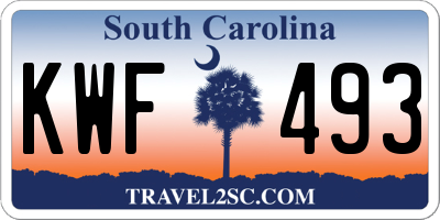 SC license plate KWF493
