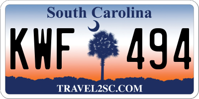 SC license plate KWF494