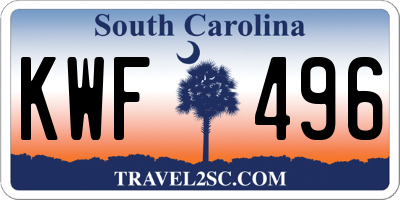 SC license plate KWF496