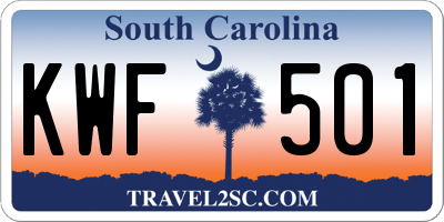 SC license plate KWF501