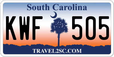 SC license plate KWF505