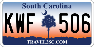 SC license plate KWF506