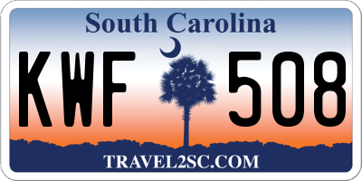 SC license plate KWF508