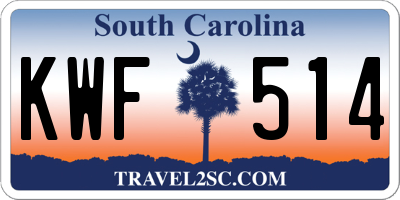 SC license plate KWF514