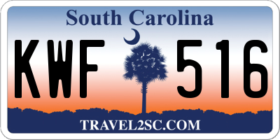 SC license plate KWF516