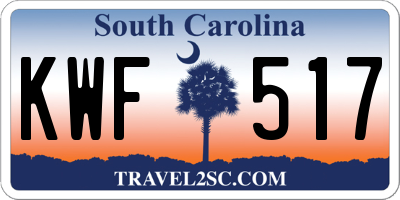 SC license plate KWF517