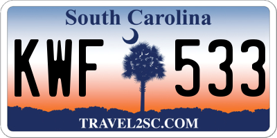 SC license plate KWF533