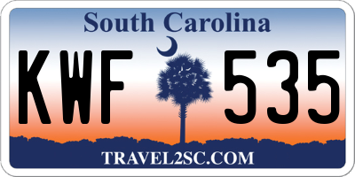 SC license plate KWF535