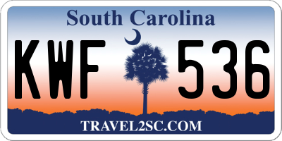 SC license plate KWF536