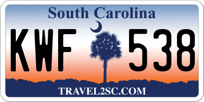 SC license plate KWF538