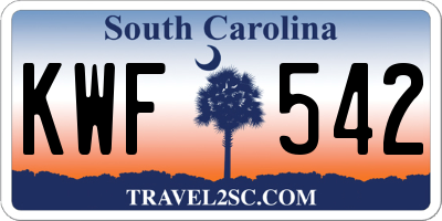 SC license plate KWF542