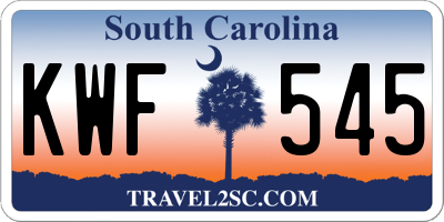 SC license plate KWF545