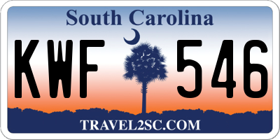 SC license plate KWF546