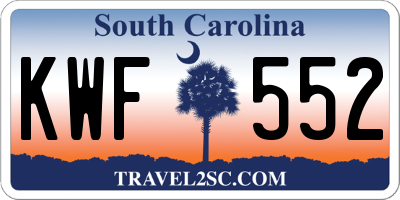 SC license plate KWF552