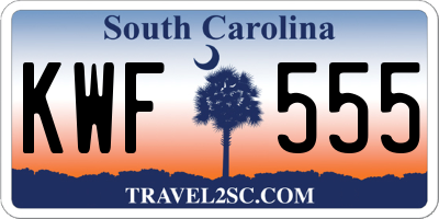 SC license plate KWF555
