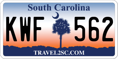 SC license plate KWF562