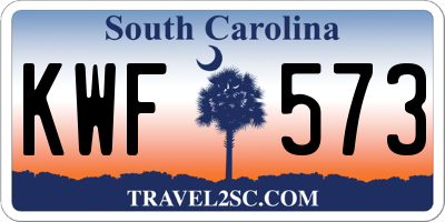 SC license plate KWF573