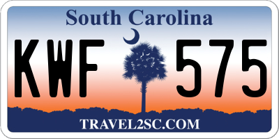 SC license plate KWF575
