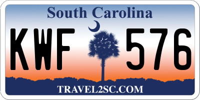 SC license plate KWF576