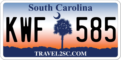 SC license plate KWF585