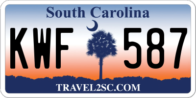 SC license plate KWF587