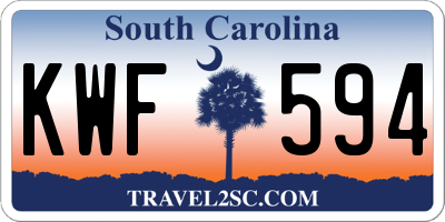 SC license plate KWF594