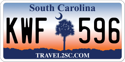 SC license plate KWF596